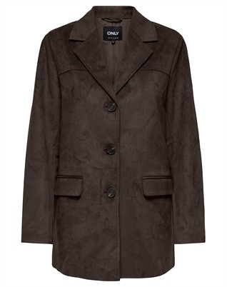 OnlTulip Faux Suede Blazer - Chocolate Torte